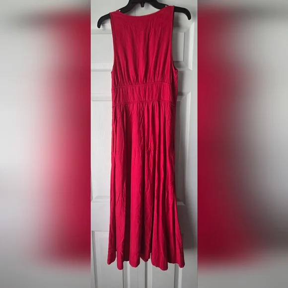 Anthropology Plenty By Tracy Reese Red Sleeveless Corset-Waist Midi Dress Size 6 - Picture 7 of 13